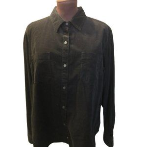 Woolrich LS Black Corduroy Button Lightweight Shirt Sz XL